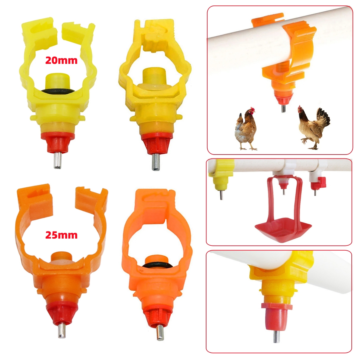 Chicken Nipple Drinker - Mangeoire à eau automatique pour volaille,