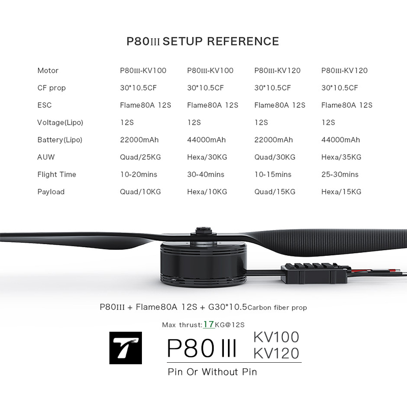 Pièces de Drone P80III100KV, m - Drone Crop Sprayer avis et prix